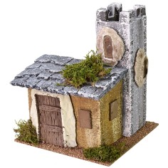 House for nativity scene with turret 18x17x21 cm h 2