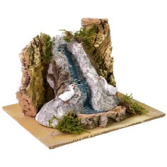 Cascada con gansos para belén de 19x16x12,7 cm h Mondo Presepi 2