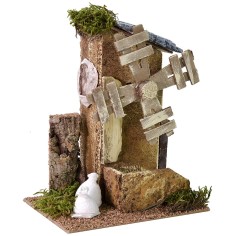 Mulino a vento per presepe funzionante cm 17x13x21 h Mondo