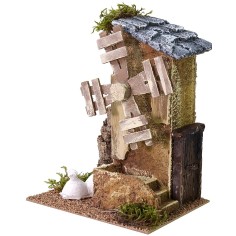 Mulino a vento per presepe funzionante cm 17x13x21 h Mondo 2