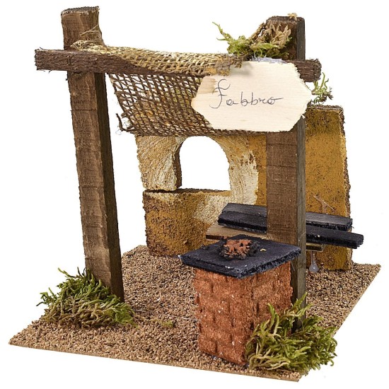 Bottega da fabbro con tenda cm 15,5x15,5x17 h