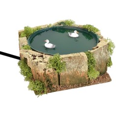 Pond with moving geese for statues series 8-10 cm