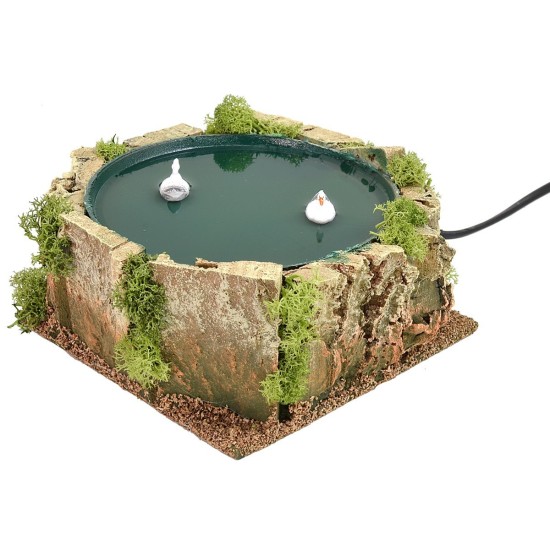 Pond with moving geese for statues series 8-10 cm