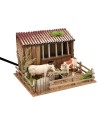 Establo con vacas en movimiento Landi Moranduzzo cm 23x21x16 h
