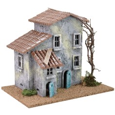 Casa para belén con árbol de 24,5x16x21 cm h Mundo Belenes