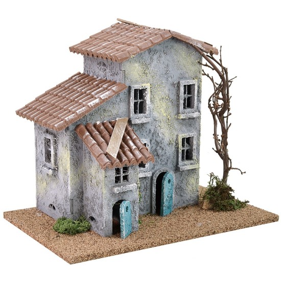 House for nativity scene with tree cm 24.5x16x21 h