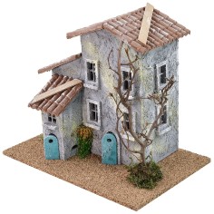 Casa per presepe con albero cm 24,5x16x21 h Mondo Presepi 2