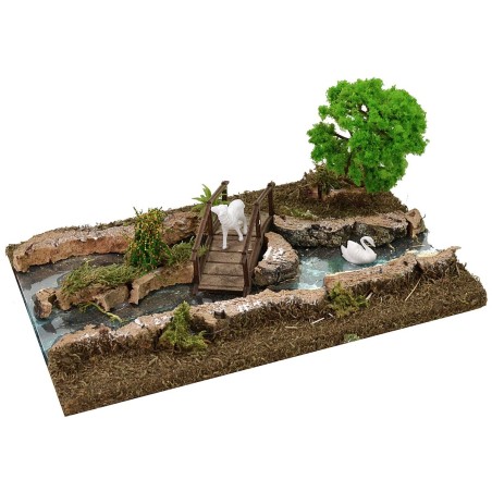 River with depth effect for crib 26x18x12 cm