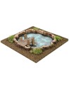 Lago con embarcadero efecto profundidad para belén de 25x23x5 cm h