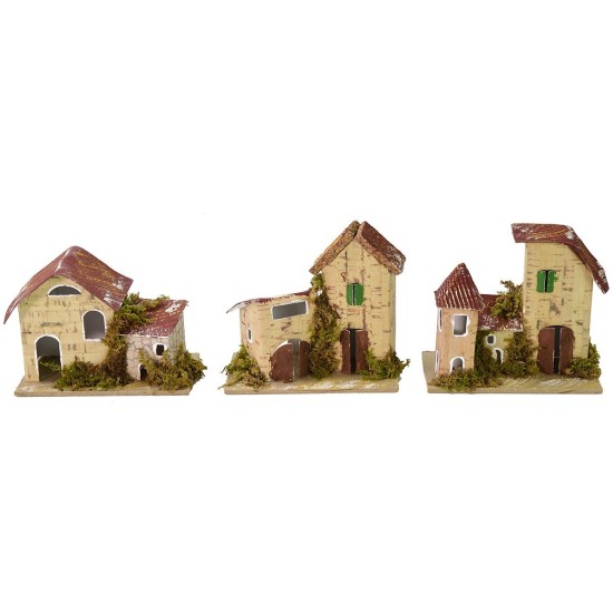 Juego de 6 casitas para belén de 10x6 cm Mondo Presepi