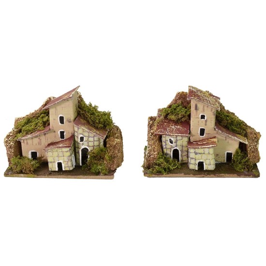 Set of 4 groups of houses for creche 10x6x8 cm h.