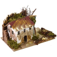Casetta con cascina per presepe cm 15x10,5 Mondo Presepi 2
