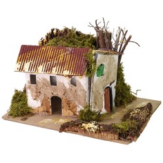 Casetta con cascina per presepe cm 15x10,5 Mondo Presepi