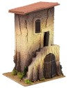 Casa de tres pisos con escalera cm 20x18x30 h Mundo Pesebres
