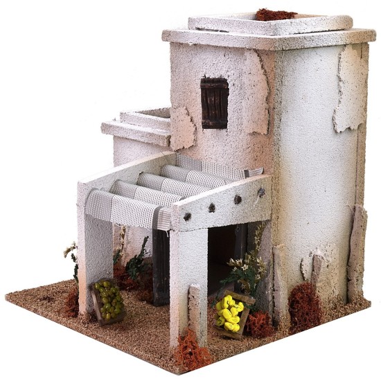 Casa araba con bottega cm 23x23x24 h Mondo Presepi