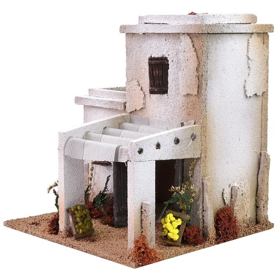 Casa araba con bottega cm 23x23x24 h Mondo Presepi