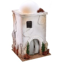 Casa árabe con cúpula y arco de 15x15x26 cm de altura Mondo Presepi