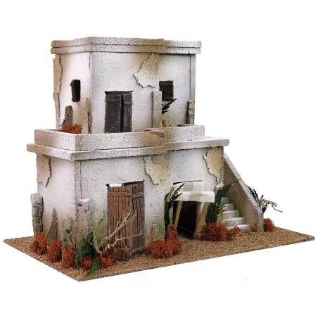 Arab house with staircase on two floors cm 40x25x31 h
