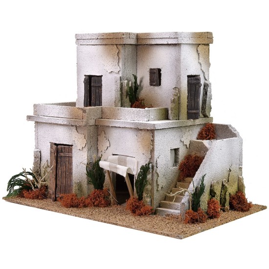 Arab house with staircase on two floors cm 40x25x31 h