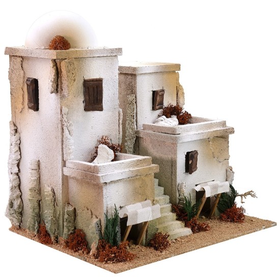 Casas árabes con escalera central de 30x25x31 cm de altura.