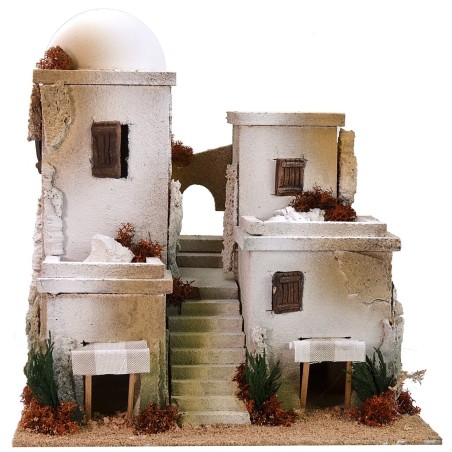 Casas árabes con escalera central de 30x25x31 cm de altura.