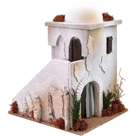 Casa araba con cupola e scalinata cm 20x25x29 h Mondo Presepi