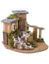Casita con escalera y tejadillo de 31x29,5x24,5 cm h Mundo Belenes