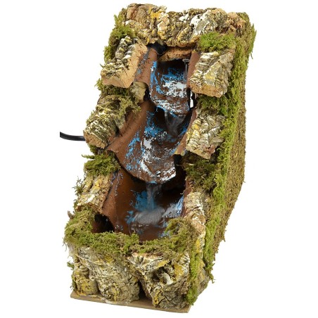 Cascada rocosa con saltos de agua para estatuas de 12x21,5x19 cm de altura.