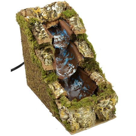 Cascada rocosa con saltos de agua para estatuas de 12x21,5x19 cm de altura.