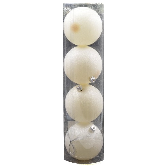 Juego de 4 bolas blancas de ø 8 cm para árbol de Navidad