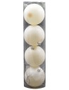 Set 4 palline bianco ø 8 cm per albero di Natale