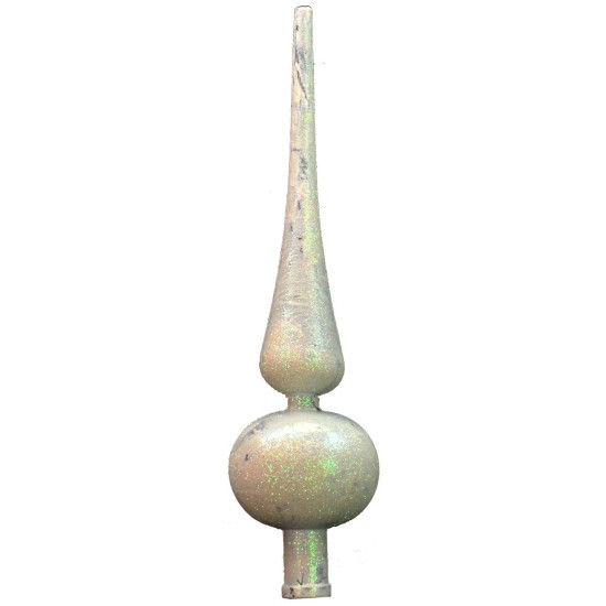 Punta de árbol 28 cm blanca efecto nieve brillante Mondo Presepi