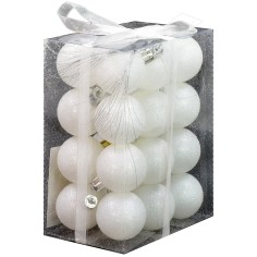 Juego de 24 bolas blancas brillantes de ø 4 cm para árbol de