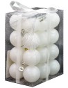 Juego de 24 bolas blancas brillantes de ø 4 cm para árbol de