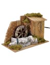 Molino de agua en funcionamiento con ovejas cm 22x12,7x16 h