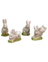 Juego de 4 conejos para Belén para estatuas de 10 cm