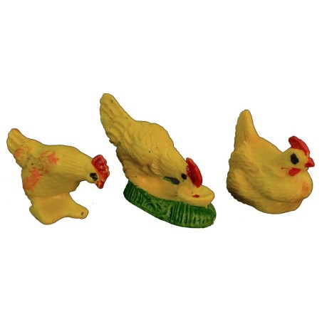 Set 7 galline in pvc cm 2,5-4 Mondo Presepi
