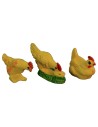 Juego de 7 gallinas en PVC de 2,5-4 cm