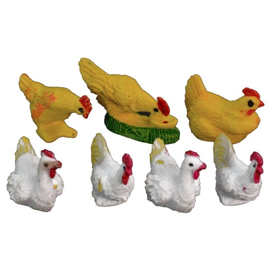 Coloca 7 gallinas en PVC de 2,5-4 cm Mundo Pesebre