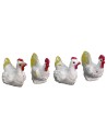 Set of 7 hens in pvc 2,5-4 cm