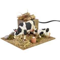 Mucca e vitello in movimento cm 15x15,5x10 h Mondo Presepi