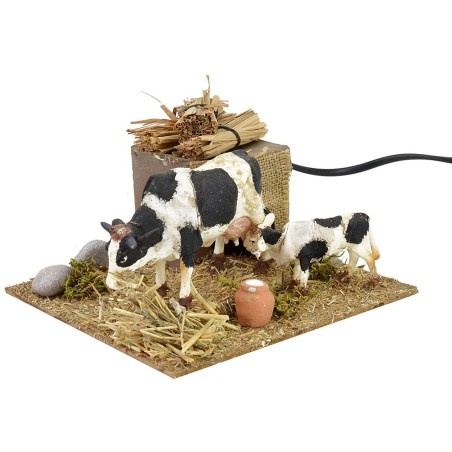 Mucca e vitello in movimento cm 15x15,5x10 h Mondo Presepi