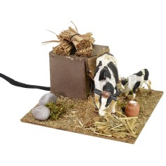 Vaca y ternero en movimiento cm 15x15,5x10 h Mundo Pesebre 2