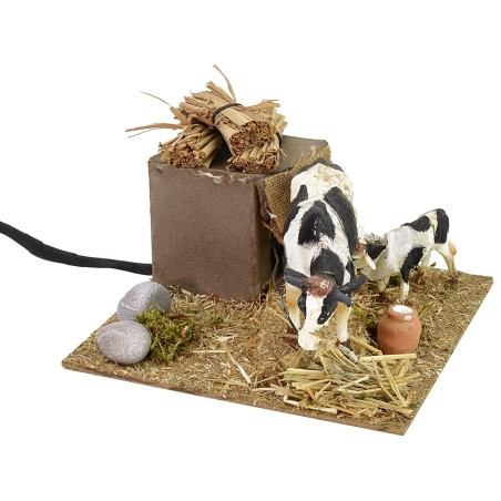 Cow and calf in motion cm 15x15,5x10 h