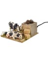 Mucche in movimento che mangiano cm 15x15x7 h