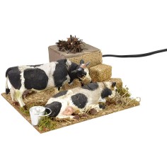 Mucche in movimento che mangiano cm 15x15x7 h Mondo Presepi 2