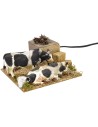 Mucche in movimento che mangiano cm 15x15x7 h