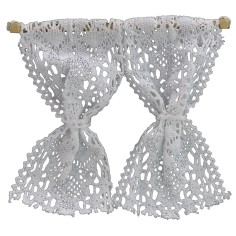 Double white curtain with rod cm 13x11 h
