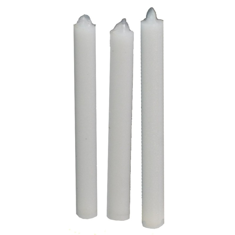 Set of 6 white candles cm 2,5 ø 0,2