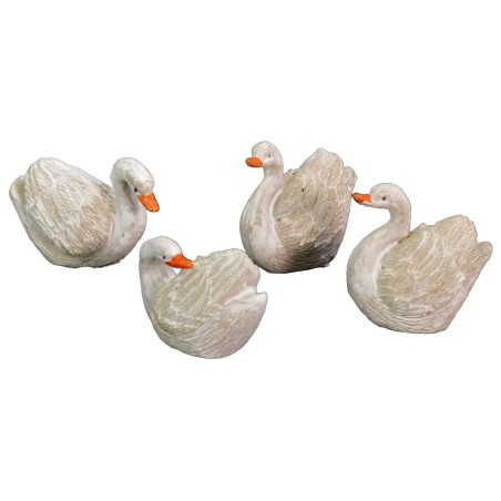 Conjunto de 4 cisnes de resina de 2,5-3 cm Mundo Pesebre